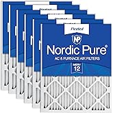 Nordic Pure 16x25x1 (Actual Size: 15 1/2 x 24 1/2 x 3/4) Pleated MERV 12 Air Filters 6 Pack
