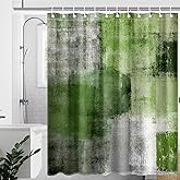 Mocsicka Abstract Shower Curtain Grey Abstract Art Painting Shower Curtain Bathroom Bathtub Curtain 72x72 Inch with 12 Hooks (Green)