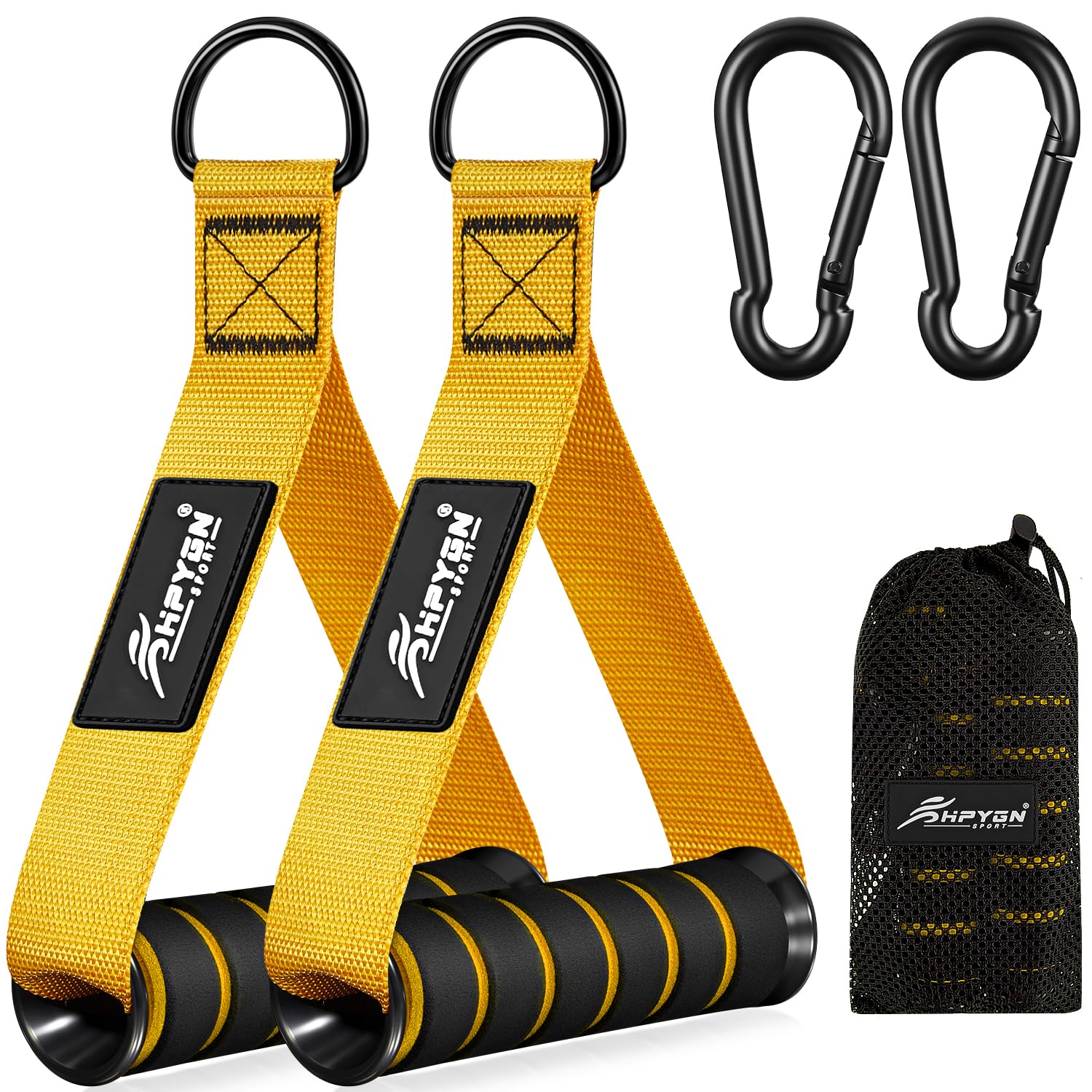 HPYGN Exercise Handles, D Handle Cable Attachment, Grip Attachments for Cable Machine Pulleys, Resistance Bands Strength Trainers, Pull Down Exercise Accessories, Home Gym Exercise Machine Attachments