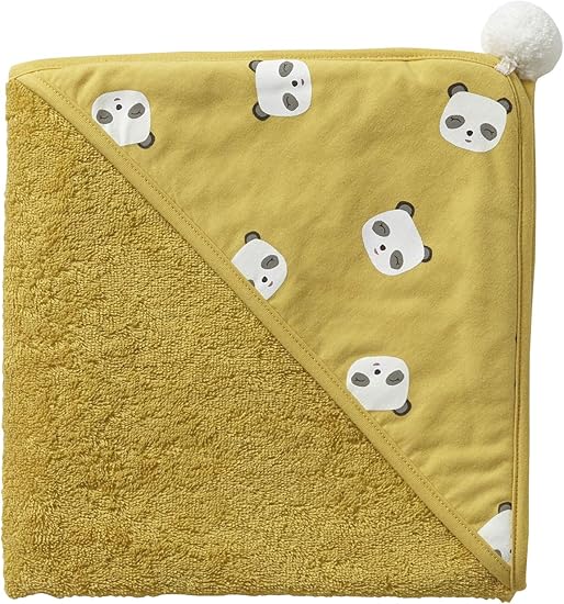 Vertbaudet Cape De Bain Panda Jaune Curry 80x80 Amazon Fr Bebes Puericulture