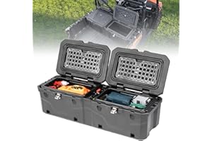 KEMIMOTO Updated Lock UTV Bed Box Tool Box 110L Compatible with Polaris Ranger 1000 / XP 1000 / Crew XP 1000 2018-2025, 29GAL