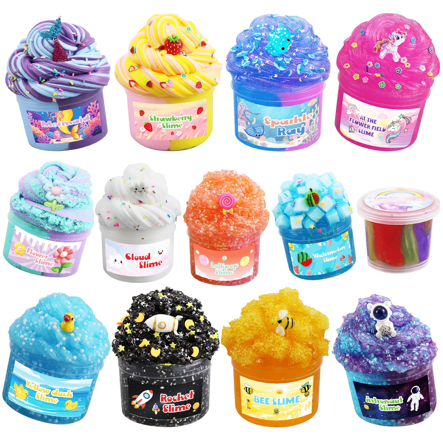 Photo 1 of 13 Pack Crunchy Slime kit,DIY Butter Slime,Stress Relief Toys,Craft Toy, for Girl and Boys Party Favors,Easter Basket Fillings