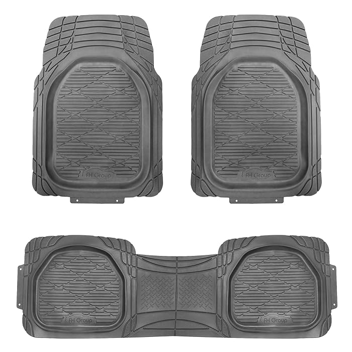 FH Group F11323 Supreme Trimmable Rubber Floor Mat- Fit Most Car, Truck, SUV, or Van