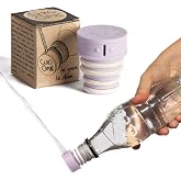 CuloClean Portable Bidet for Toilet, Travel, or Camping. Compatible with Any Plastic Bottle. Discreet, Sanitary or Travel Shower, Attachable Stopper, Backcountry Bidet Nozzle (1pcs Lilac)