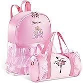 Sanwuta Cute Ballet Dance Bag Ballet Dance Backpack Kids Tutu Dress Bag Ballerina Backpack Recital Birthday Gifts for Girls(Pink)