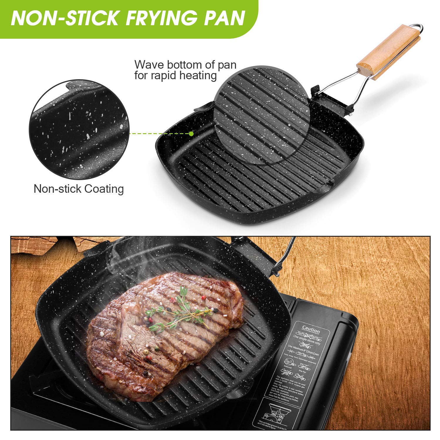 Backpacking Cooking Gear Odoland Camping Cookware Frying Pan with Folding Handle 9 Backpacking Cooking Gear Odoland Camping Cookware Frying Pan with Folding Handle 9