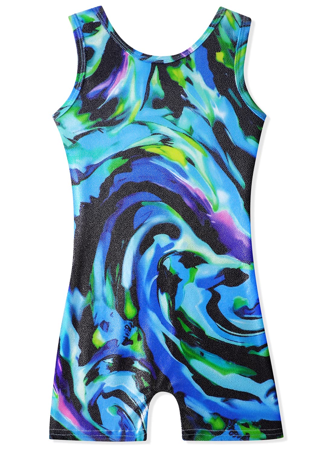 Photo 1 of HOZIY Girls gymnastics leotards for kids leo dance apparel clothing clothes tumbling outfits size 8-9 9-10 years old swirl oil painting liquid sparkle Leotardos Para Gimnasia Ninas