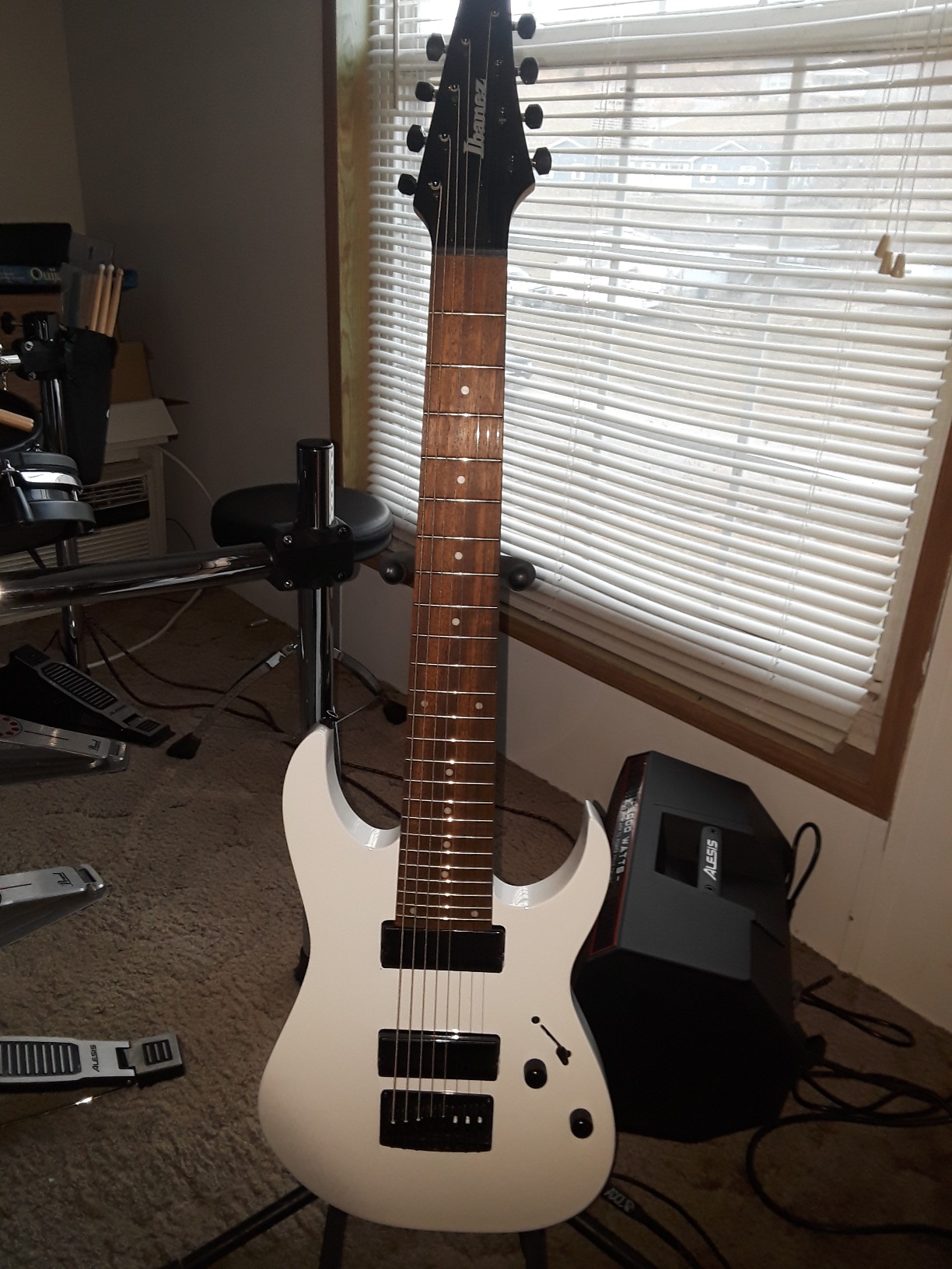 58/mo Finance Ibanez RG8 8String Electric Guitar White Buy Now,