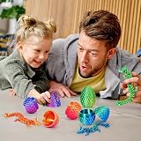 YILCER 8PCS 3D Printed Dragon Eggs Fidget Toy Easter Gift Set PLA Safe view 3