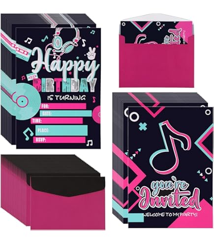 Amazon.com : Levitatinyear Music Theme Birthday Party Invitation