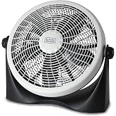 BLACK+DECKER 15.6&rdquo; High Velocity Floor Fan, 3 Speeds, BFF16B, Gray/Black | 15.6" Diameter Freestanding Fan, 5 Plastic Blades, 3-Speeds, 90-Degree Tilt Adjustment, For Use In Bedroom, Home or Office