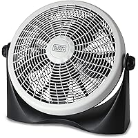 BLACK+DECKER 16 Inch High Velocity Floor Fan, Black