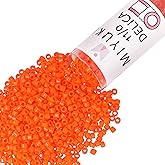 Miyuki Delica Seed Beads – Size 11/0 (1.6 mm), DB0722, Opaque Orange, 7.2 g, Approx. 1440 Beads, Made in Japan