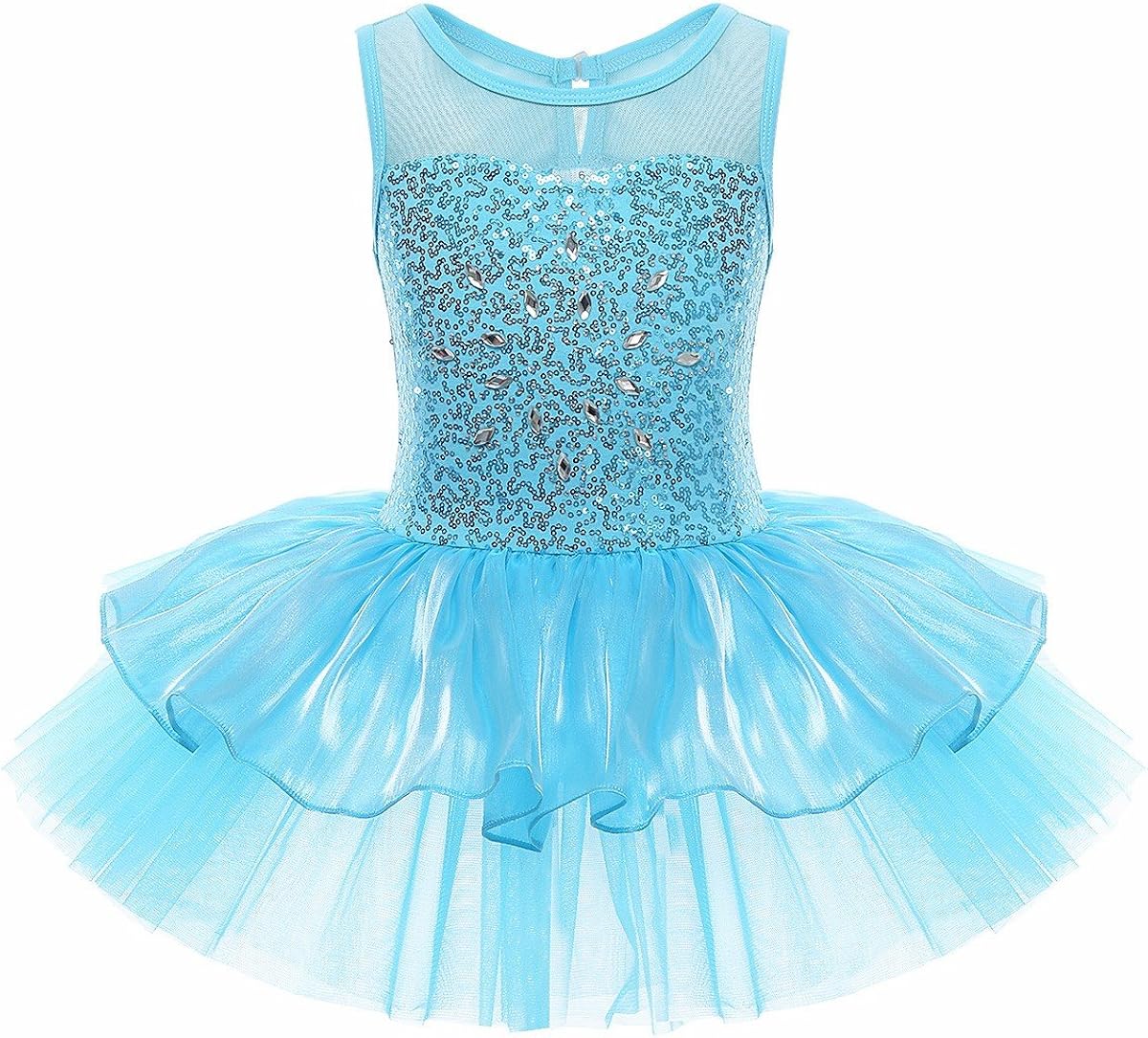 Robe De Danse Femme Iiniim - Justaucorps Ballet Moderne, Manches Asymétriques, Jupe Maille, Taille S-XXL