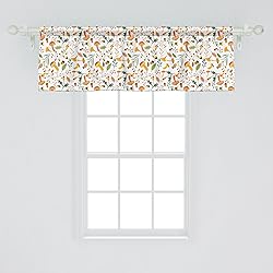 Ambesonne Acorn Window Valance, Mushroom and Holly