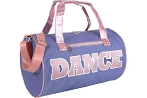 MADISON & DAKOTA Dance Duffle Bags for Dancers, Girls, Teens, and Student Athletes, Fun Dance Workout Duffel Bag for Girls and Boys (Purple/Pink)