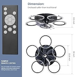 KINGTORO 30IN Flush Mount Ceiling Fans with Lights