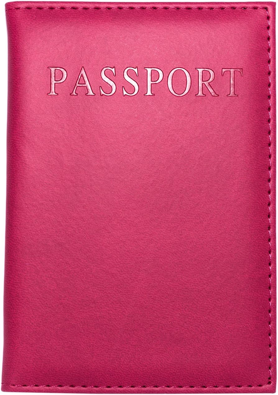 Spirtan Passport Holder Cover in Faux Leather, Slim Protective Passport Wallet with Small Inner Card Pocket