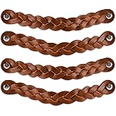 Brute Strength - Leather Drawer Pulls - Gray - 4 Pcs - 7-7/8 X 1 '' - Leather Handle