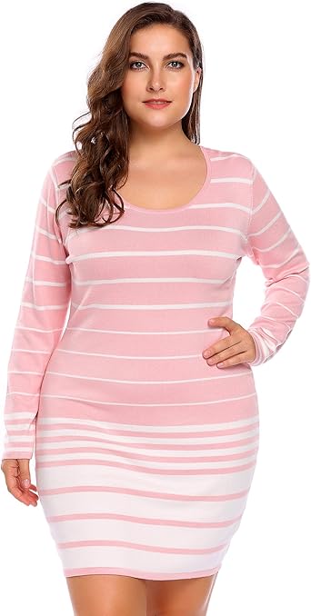 plus size pink sweater dress