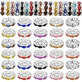 120 Pack 12 mm Large Hole Focal Beads Rhinestone Wave Spacer Multicolor Rondelle Spacers Beads Fancy Glitter Wave Diamond Crystal Bead Bulk Beadable Spacer Bead for Jewelry Making Pens