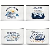 SEAOYOZO 4 Pcs Alaska Cruise Gift Makeup Bags for Women Cruise Ship Cosmetic Bags for Alaska Cruise Lovers Portable Beach Accessories with Zipper Pouch Travel Bags for Girls Sister