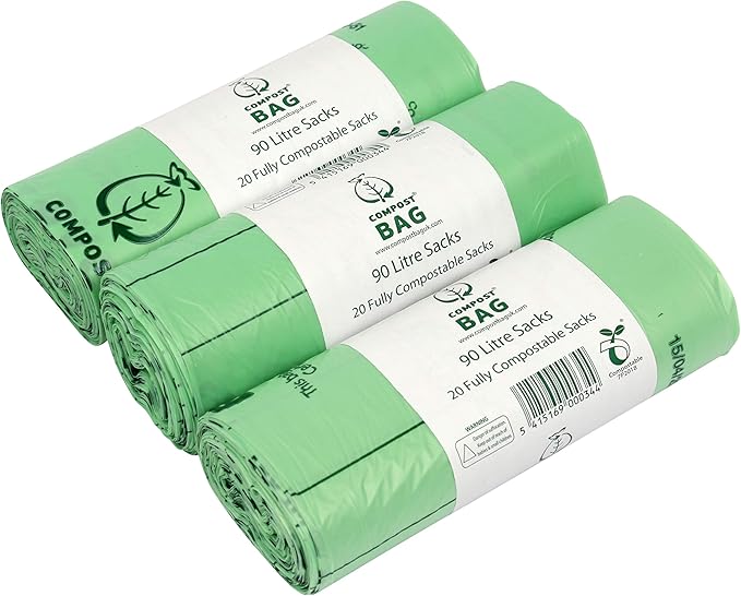 90L x 60 Compostable Compost Bag Food Waste Sacks Commercial Size