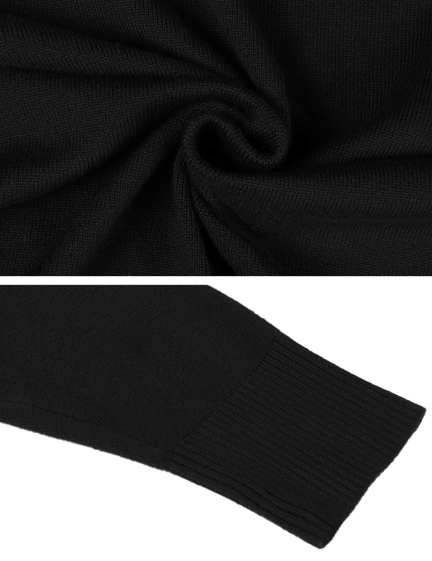 Sarin Mathews Womens 3/4 Sleeve Open Front Cropped Short Knit Cardigan Sweaters Black M