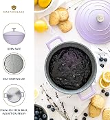 MasterClass Large Casserole Dish with Lid Lavender 5 Litre 28 cm Induction view 5