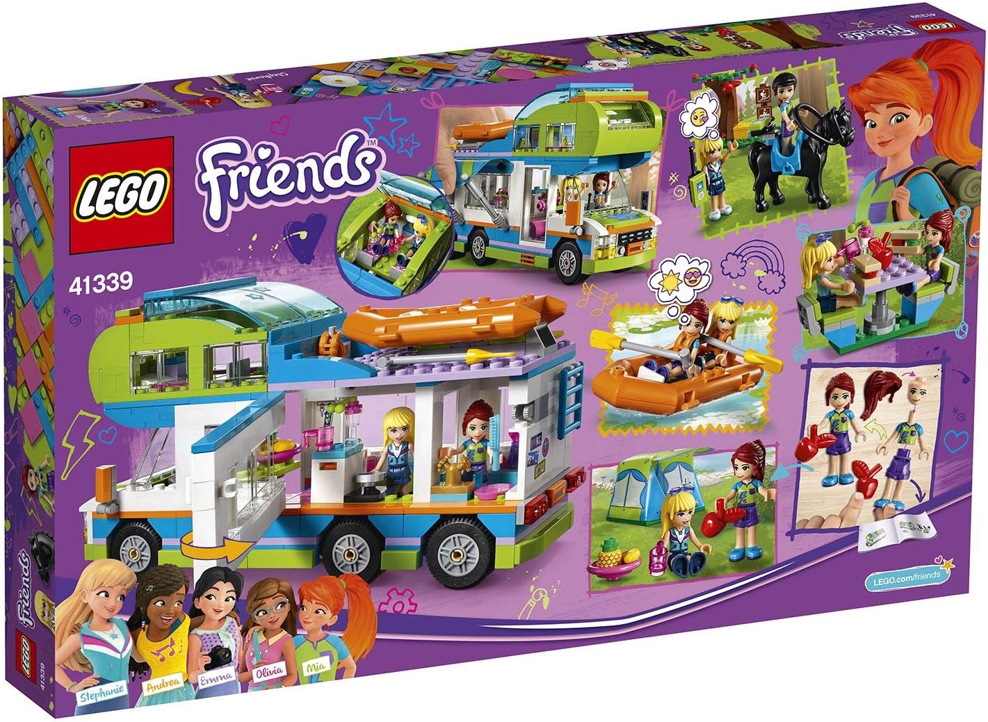 Amazon.com: LEGO 41339 Friends Heartlake Mia's Camper Van Playset, Mia and Stephanie Mini Dolls, Build and Play Fun Toys for Kids: Toys \u0026 Games