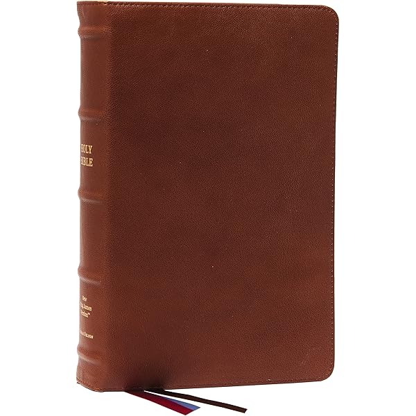 NKJV Large Print Personal Size Reference Bible, Brown Genuine