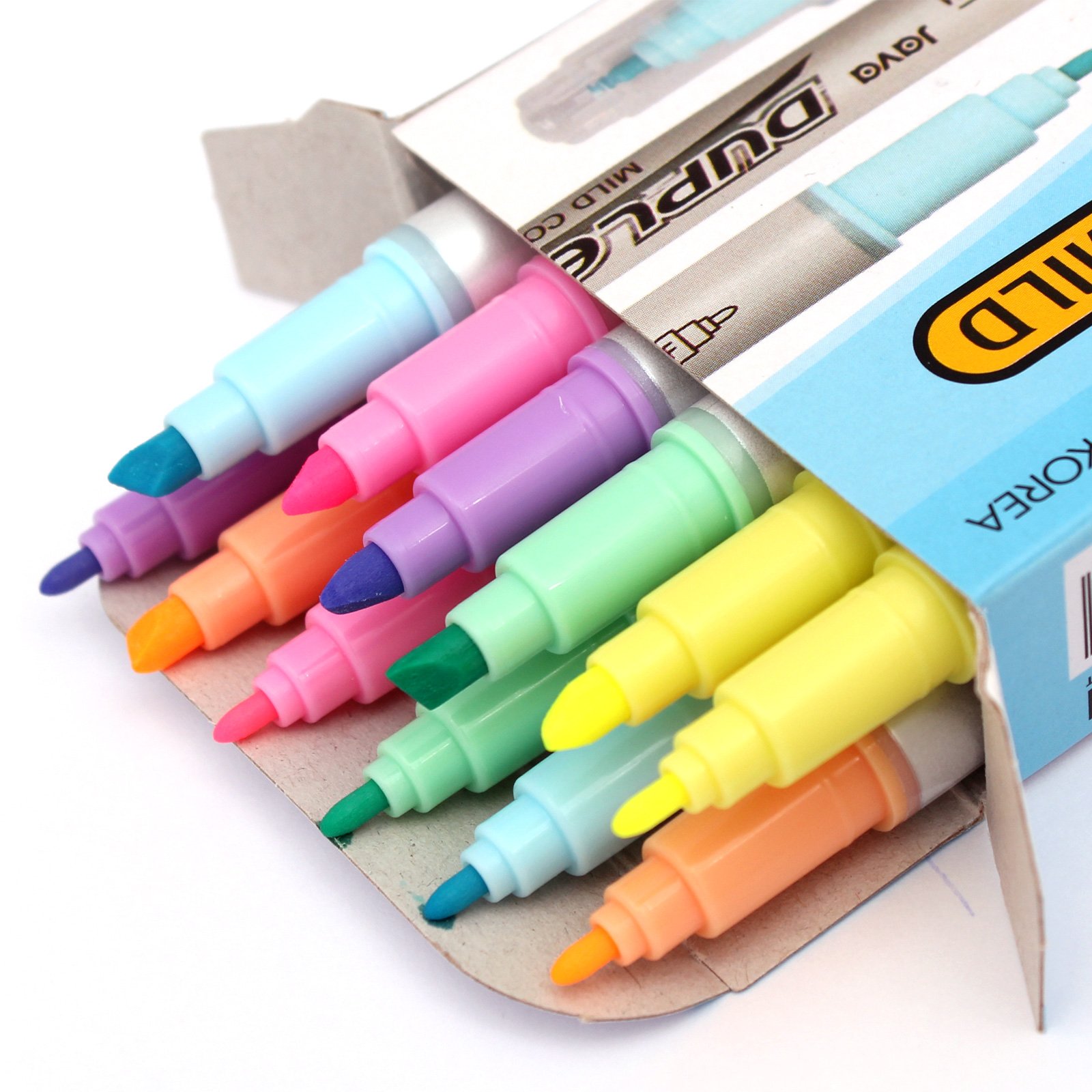 Java Duplex Mild Liner Soft Pastel Color Highlighter Pen Marker 6 Color