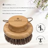 Hydrea London Round Natural Body Brush Bamboo Cactus Bristle Dry Brushing view 3