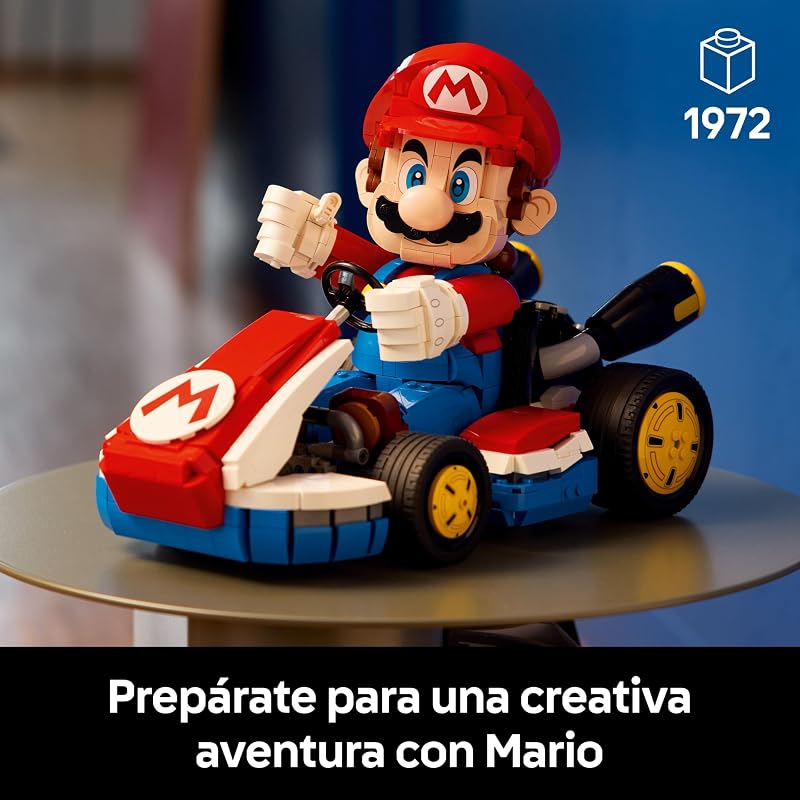 Mario Kart: Mario and Kart Standard - Modelo de carro para adultos com figura articulada - Nintendo set para fãs de videogames - Gamer Gift 72037