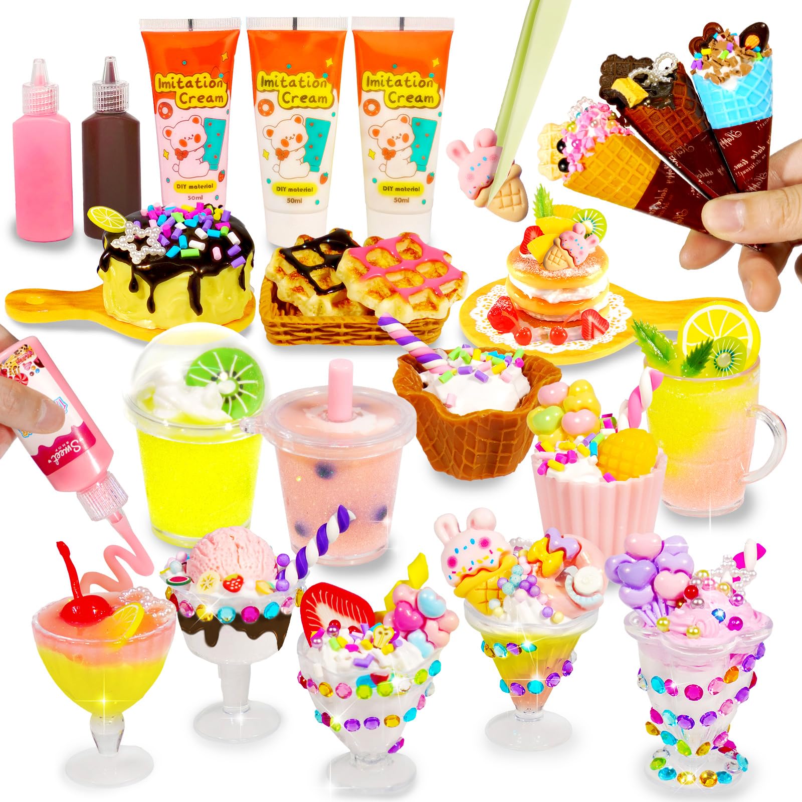 Photo 1 of 16 Pcs DIY Miniature Food Making Material Kit Kitchen Mini Food Set Multi-Style Dessert Drink Making Make Your Food