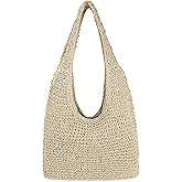 Women Large Straw Beach Bag Handmade Woven Shoulder Bags Hobo Tote Handbag Purse for Summer