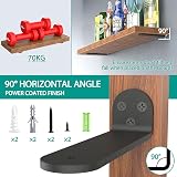 WELDUN 4 Pack Floating Shelf Brackets 30 cm Heavy Duty Black L Shaped view 2