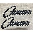 2Pc Camaro Emblem 3D Metal Badge Sticker Letter Nameplate Replacement for Camaro SS ZL1 Z28 (Black)