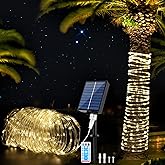 WIND STAR Solar Rope Lights Outdoor, 72FT 200 LED Solar Powered Tube String Lights Decorative with Remote, 8 Modes IP67 Waterproof, for Yard Garden Fence Party Camping Wedding, Warm White