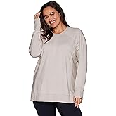 RBX Active Fashion Women's Yoga Tunic Sweatshirt, Lightweight French Terry Long Sleeve Top with Thumbholes & Ribbed Side