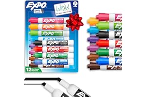 EXPO Dry Erase Markers, Low Odor Ink, Assorted Colors, Chisel Tip, 12 Count - Whiteboard, Calendar, Organization, Essential Supplies for Office, School, Classroom, Teachers