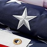 American Flag 2.5 x 4ft, American Flags for Outside 100% Polyester Long Lasting, Heavy Duty US Flag with Embroidered Stars, Sewn Stripes, Brass Grommets, High Wind Proof USA Flags for Outdoor