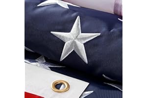 BUZJGRA American Flag 3 x 5ft, American Flags for Outside 100% Polyester Long Lasting, Heavy Duty US Flag with Embroidered Stars, Sewn Stripes, Brass Grommets, High Wind Proof USA Flags for Outdoor