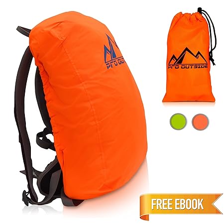 Premium Rucksack Regenschutz und Regenhülle 15 L bis 25 L plus GRATIS E-BOOK I Inkl. Aufbewahrungstasche und Fixierungsgurten