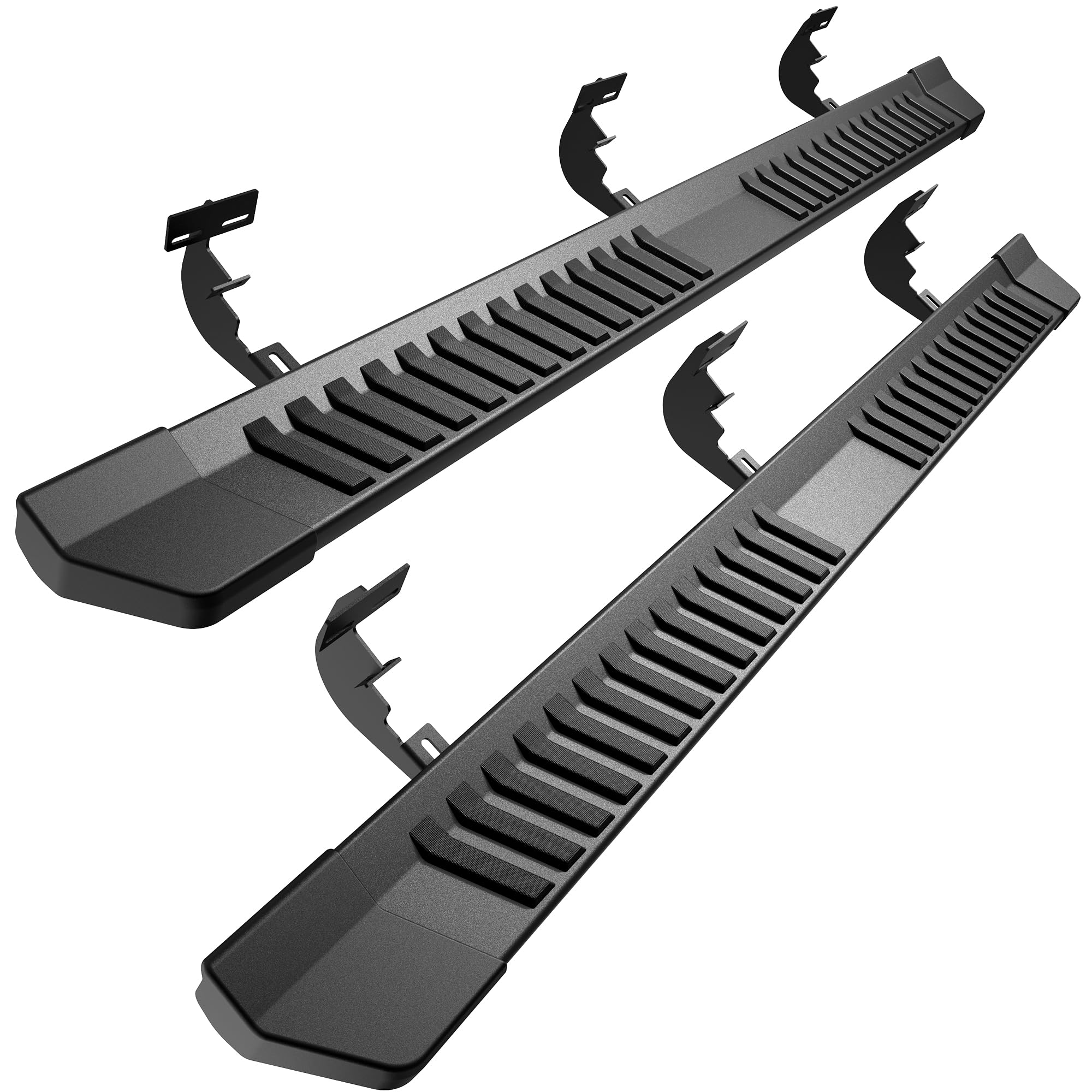 Photo 1 of ** USED** CrewCab Running Boards Side Steps Compatible with 2009-2018 Dodge Ram 1500, 2019-2024 1500 Classic, 2010-2024 Ram 2500 & 3500 CrewCab, Black Textured Aluminum Nerf Bars