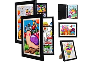 ORANKAY 3Pack Kids Art Frame - Kids Artwork Frames Changeable,Black Kids Art Frames Front Opening Holds 150,10x12.5 Children Art Work Frames for Kids Art,Kid Art Picture Frame With Storage for Display