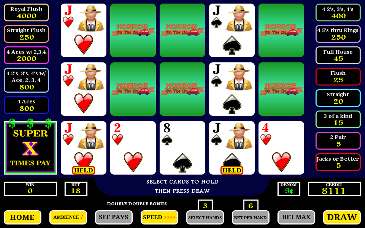 Free Super Times Triple Play Video Poker