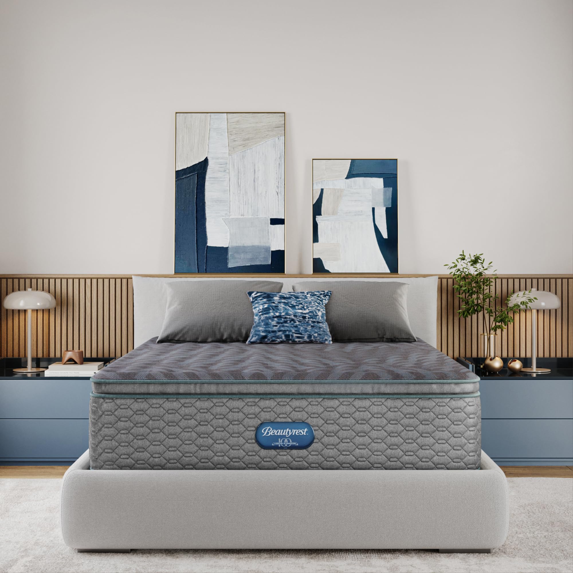 Photo 1 of Beautyrest Days End Medium Firm Pillow Top 14.75" Mattress - Cal King - Cooling Tech, Supportive Durable Pocketed Coils, Pressure Relief, Motion Separation; 100 Night Sleep Trial and 10 Year Warranty (factory sealed)