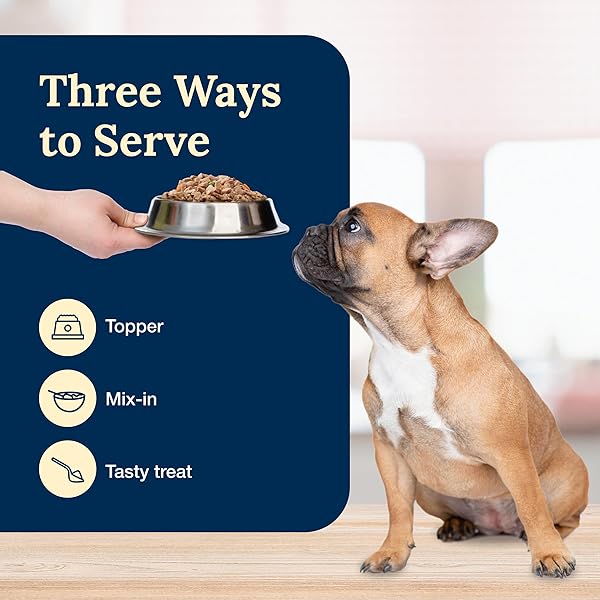 BLUE BUFFALO DELECTABLES NATURAL WET DOG FOOD TOPPERS, TASTY CHICKEN CUTS IN GRAVY, 3-OZ. (24 POUCHES)