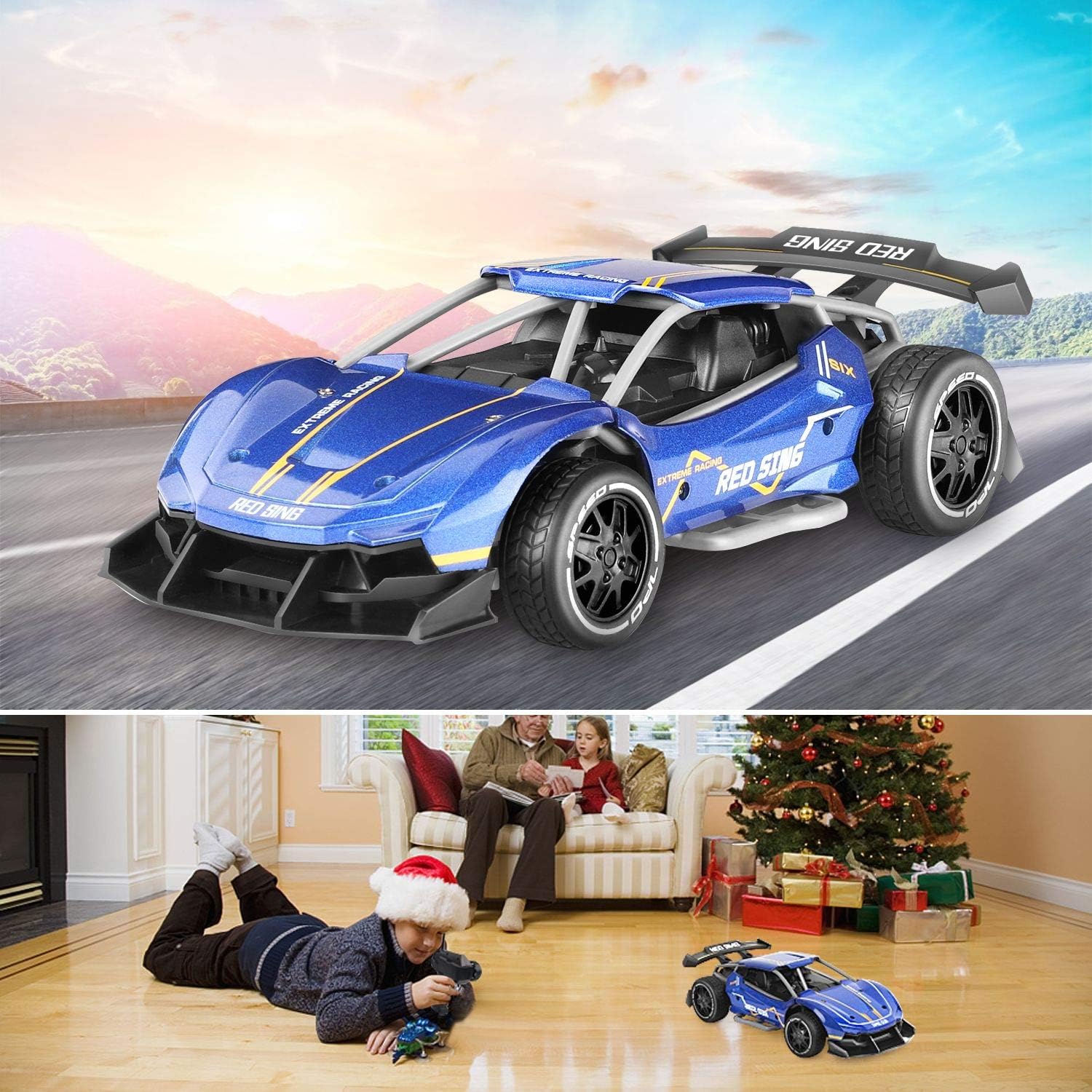 Vbepos Remote Control Car Toys for 3 4 5 6 7 8 9 Year Old Boys and Girls, 2.4Ghz RC Cars for Kids & Adults, Blue: Toys & Games